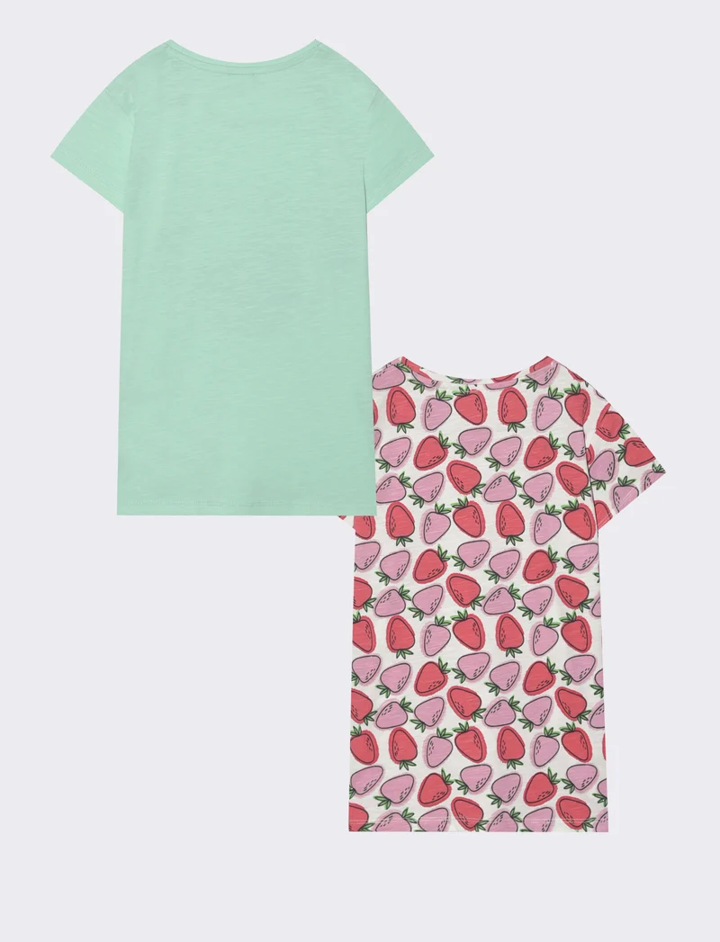 2 pack T-shirt mezza manica comode - Verde acqua