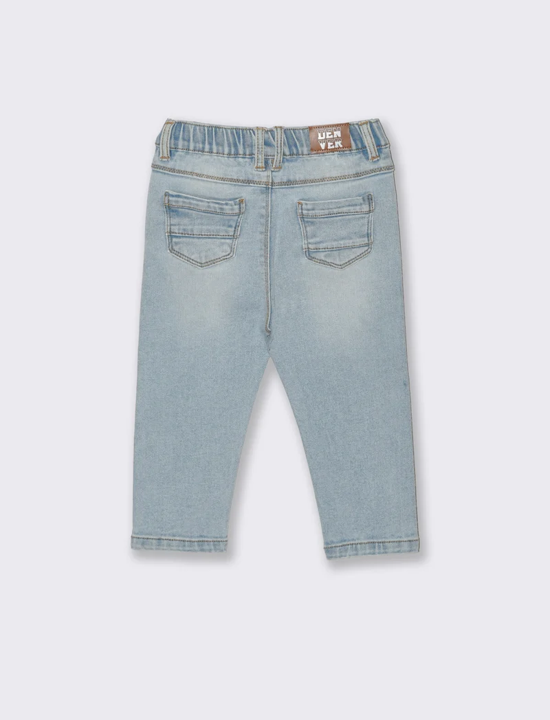 Jeans cinque tasche modello basico e casual - Denim chiaro