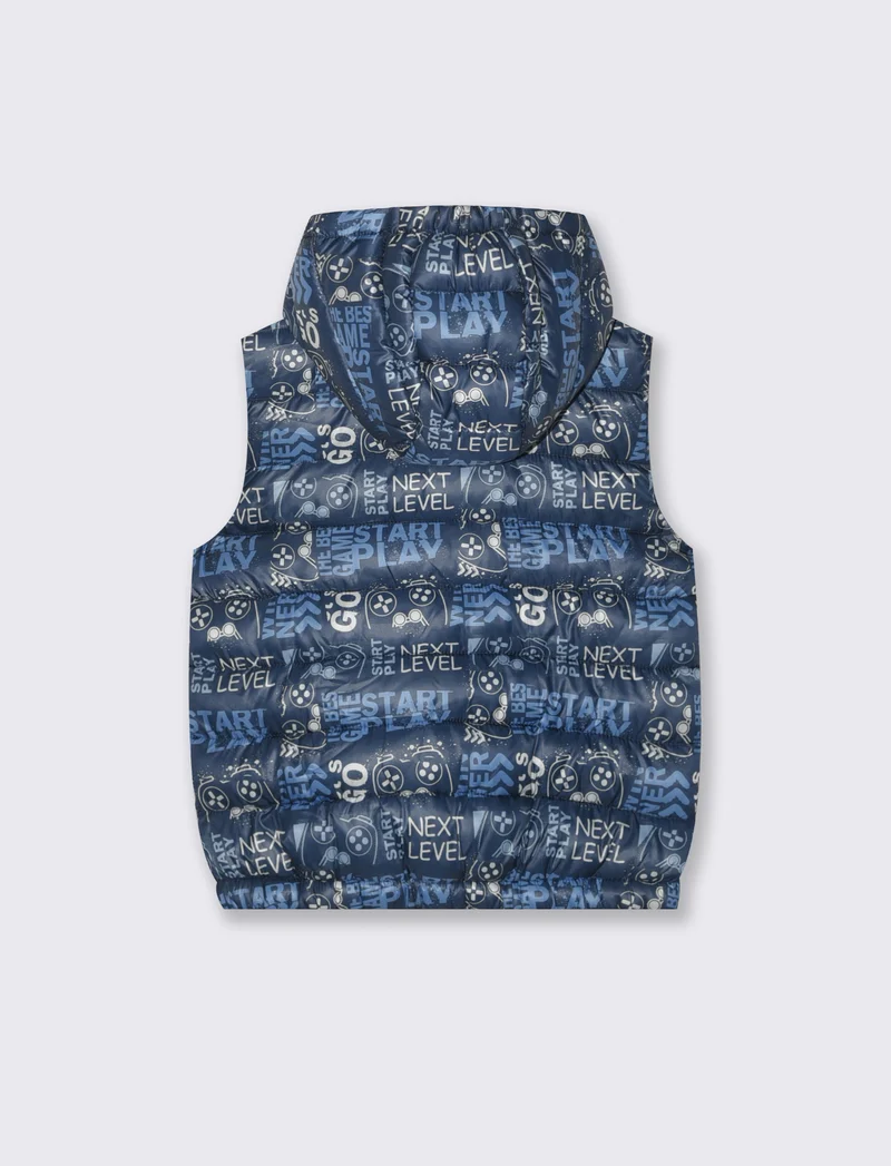 Gilet imbottito leggero con cappuccio - Fantasia