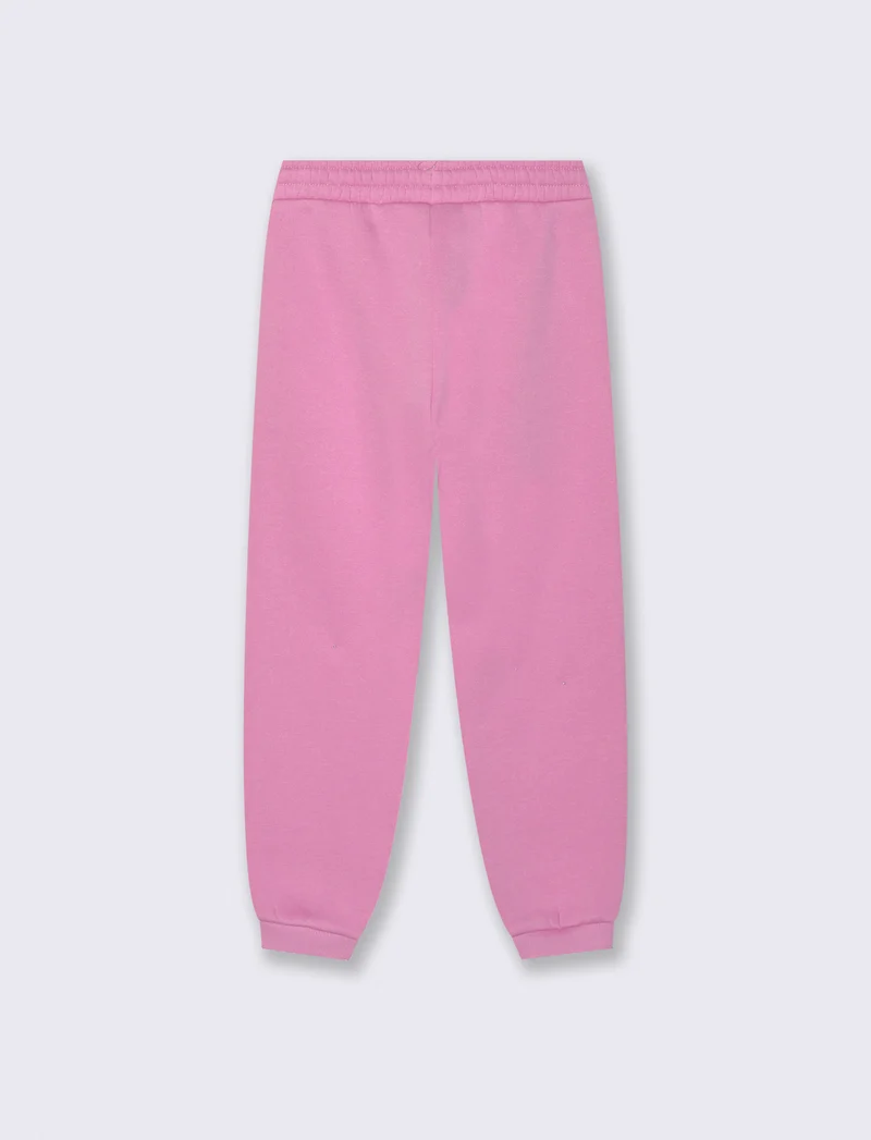 Pantalone in felpa morbida da bambina - Rosa candy