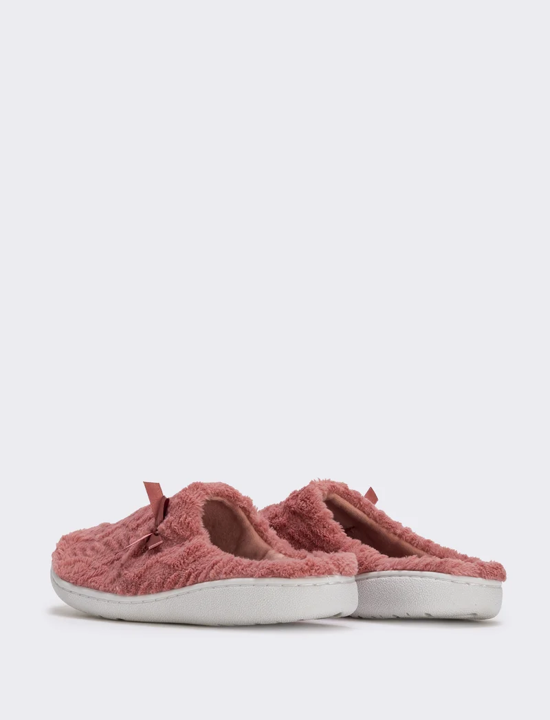 Pantofola da donna con fiocco laterale - Rosa