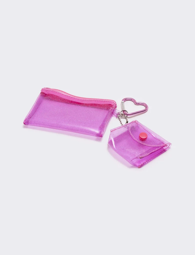 Portachiavi bambina con zip e cuffie - Lilla