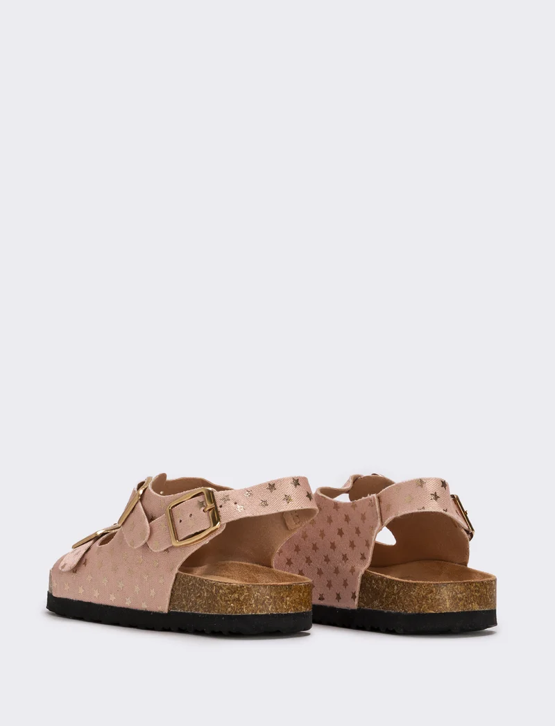 Sandalo rosa con stelline per bambina - Rosa