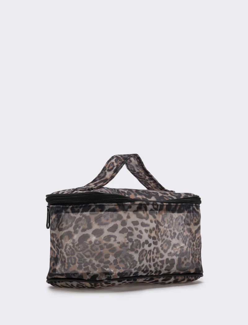 Beauty case in rete elegante - Leopardato