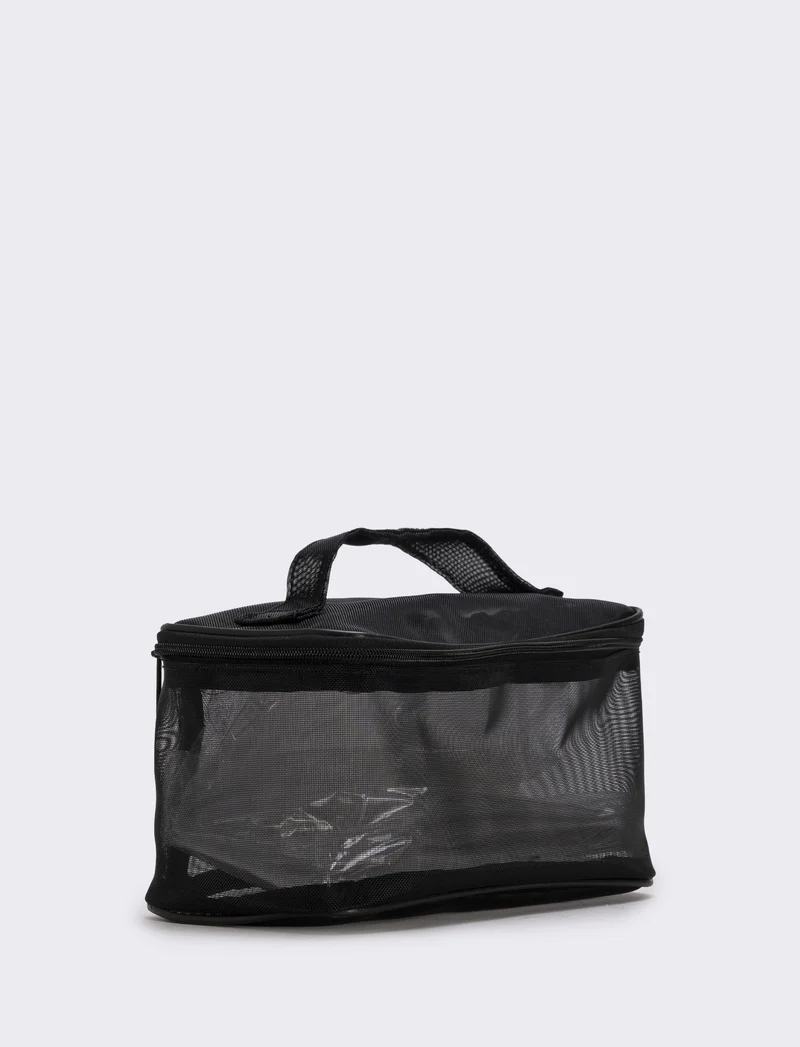 Beauty case in rete elegante - Nero