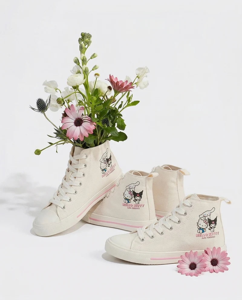 Sneakers Hello Kitty a collo alto bambina - Bianco
