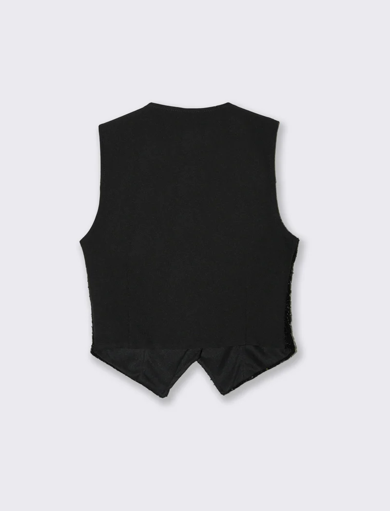 Gilet in paillettes - Nero