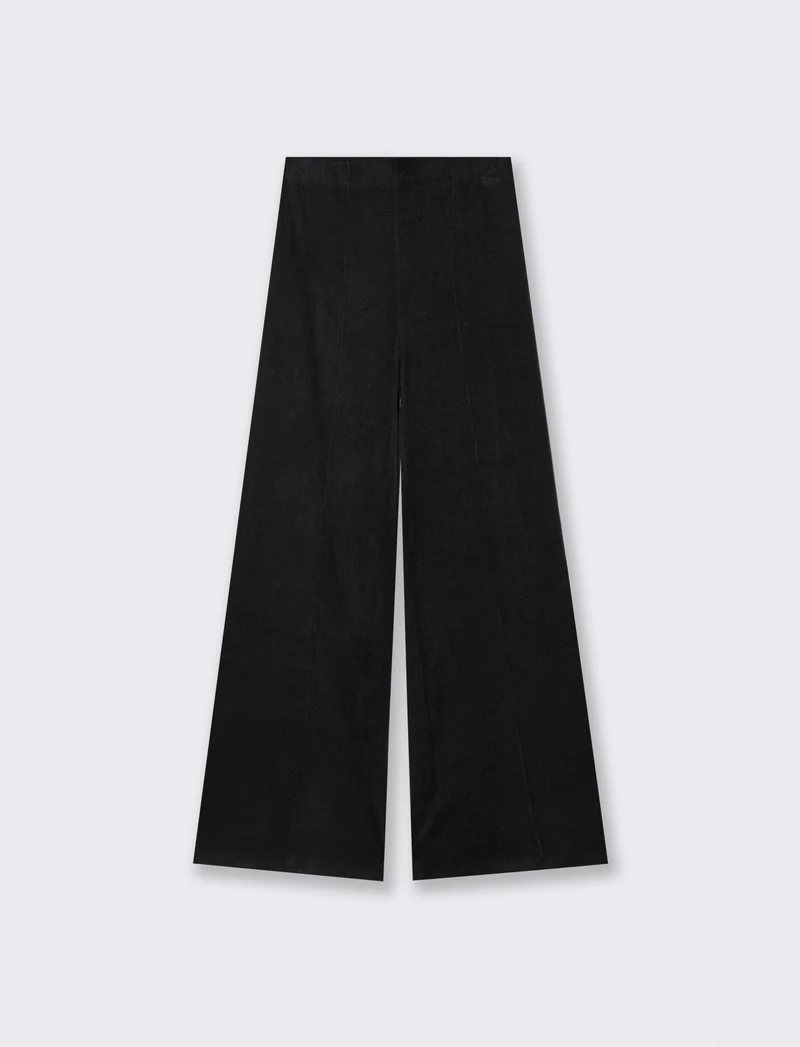 Pantalone palazzo in maglia - Nero