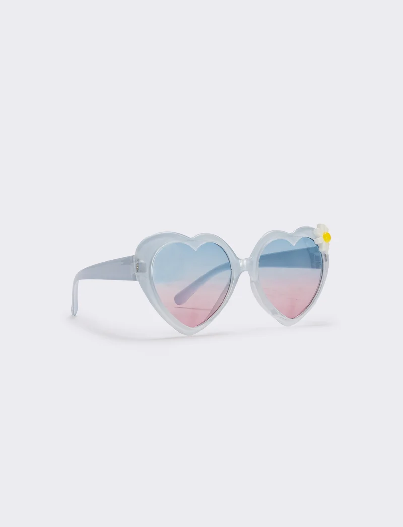 Occhiali sole cuore per bambina - Celeste