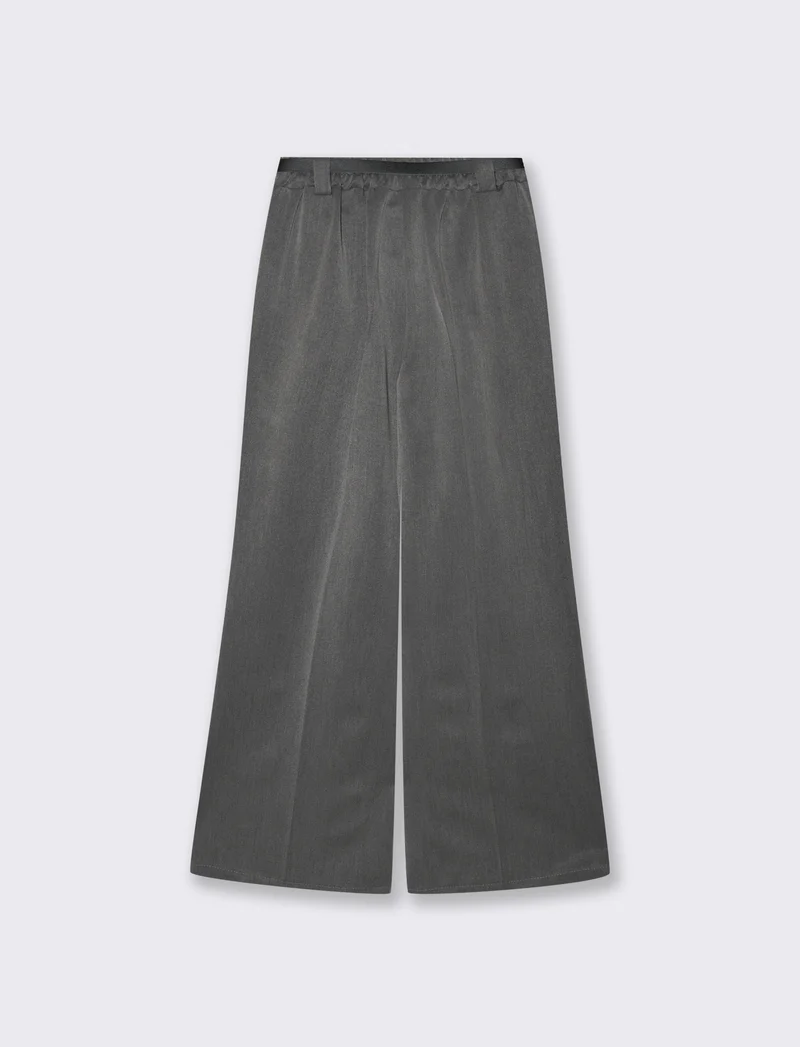 Pantalone a zampa con cintura - Grigio scuro