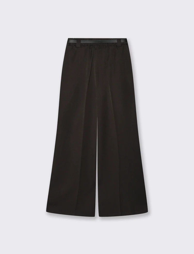 Pantalone a zampa con cintura - Moro