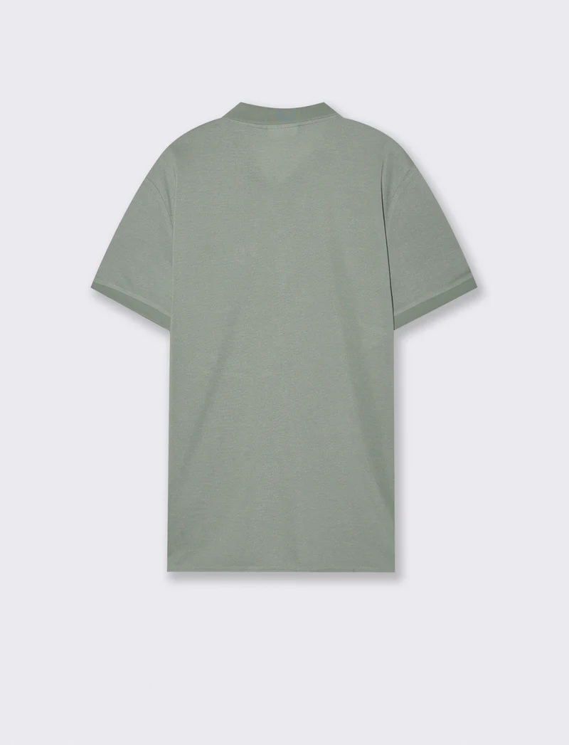 Polo basica con taschino e maniche corte - Verde