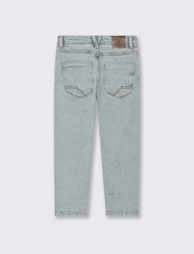 Jeans 5 tasche con vita regolabile - Denim chiaro