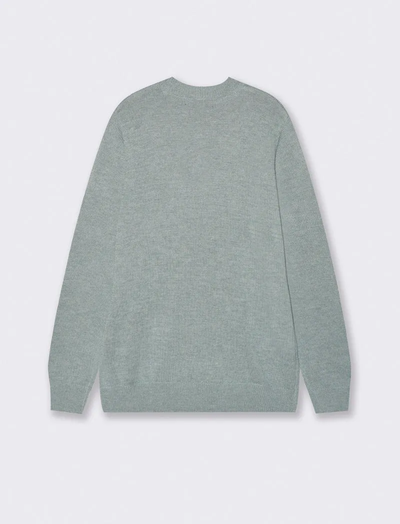 MAGLIA GIROCOLLO IN FILATO EFFETTO LANA - Verde chiaro