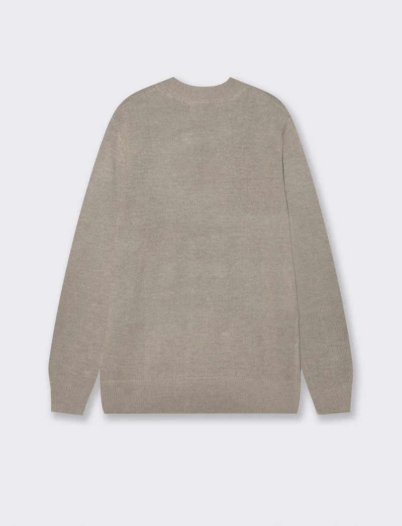 MAGLIA GIROCOLLO IN FILATO EFFETTO LANA - Beige