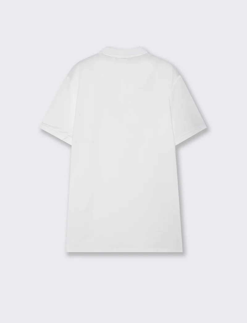 Polo Basica Regular Fit in Piquet - Bianco