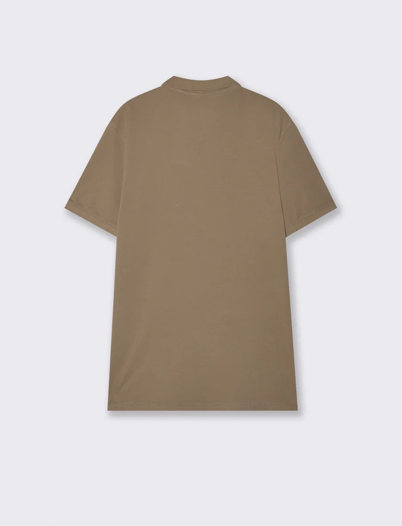 Polo Basica Regular Fit in Piquet - Verde kaki