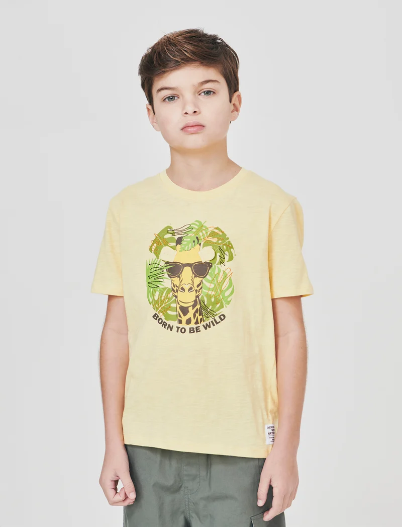T-shirt con stampe - Giallo