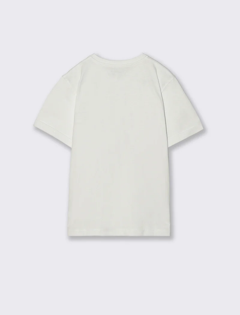 T-shirt con taschino e risvolti chic - Bianco