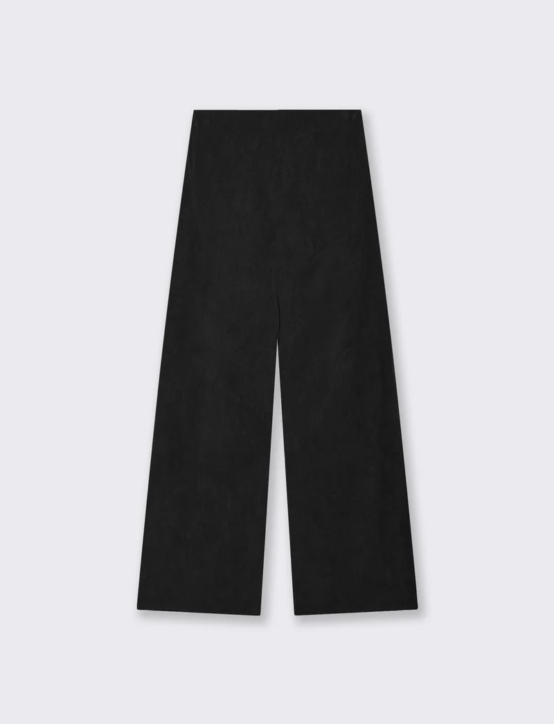 Pantalone largo in velluto - Nero