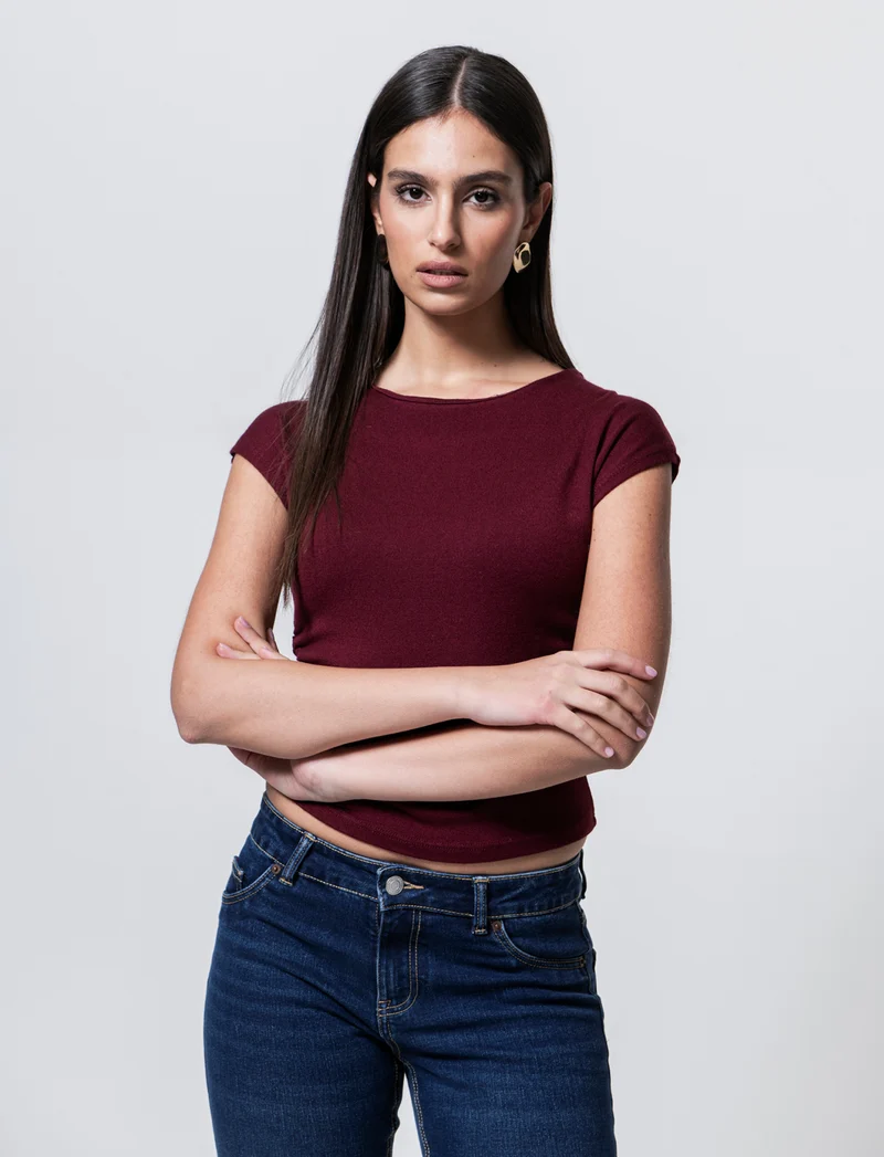 Tshirt over in maglia - Bordeaux