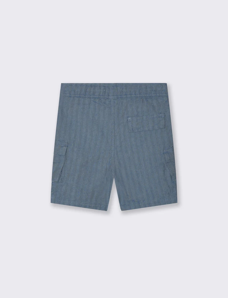 Bermuda eleganti con tasconi e coulisse - Azzurro