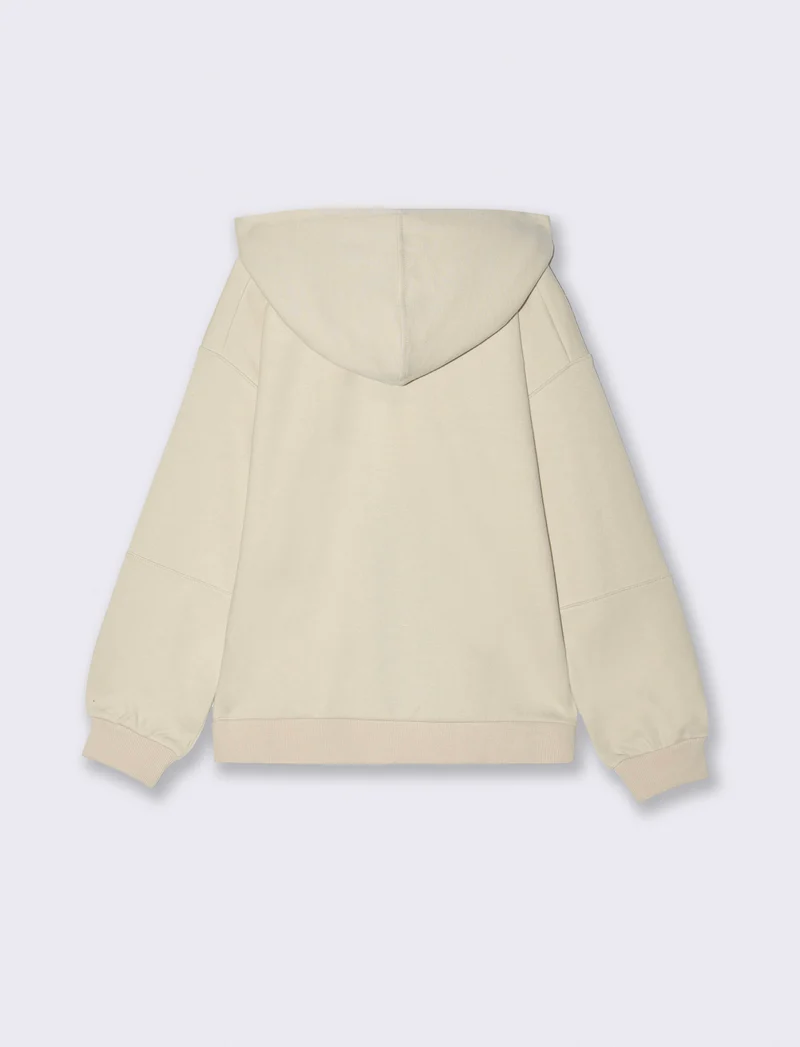 Felpa con cappuccio in poly-cotone - Grigio ghiaccio
