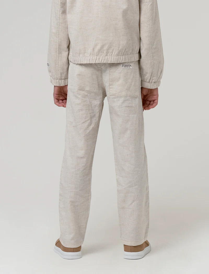 Pantalone chino in misto lino versatile - Sabbia