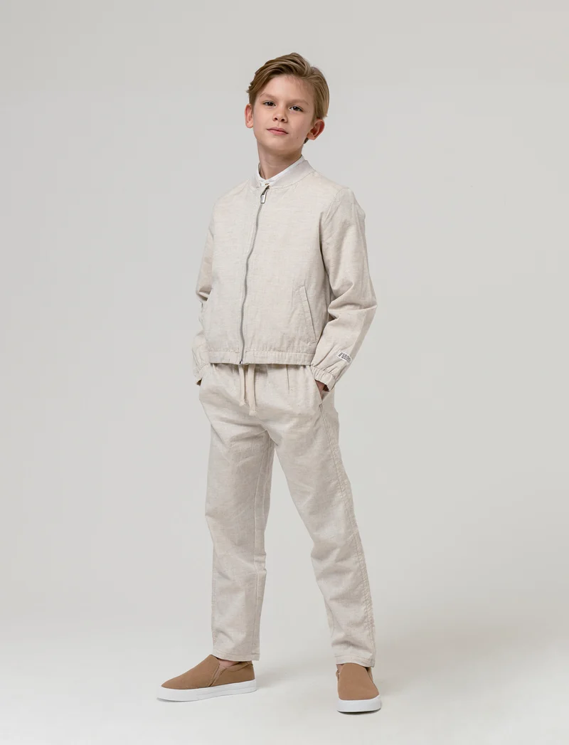 Pantalone chino in misto lino versatile - Sabbia