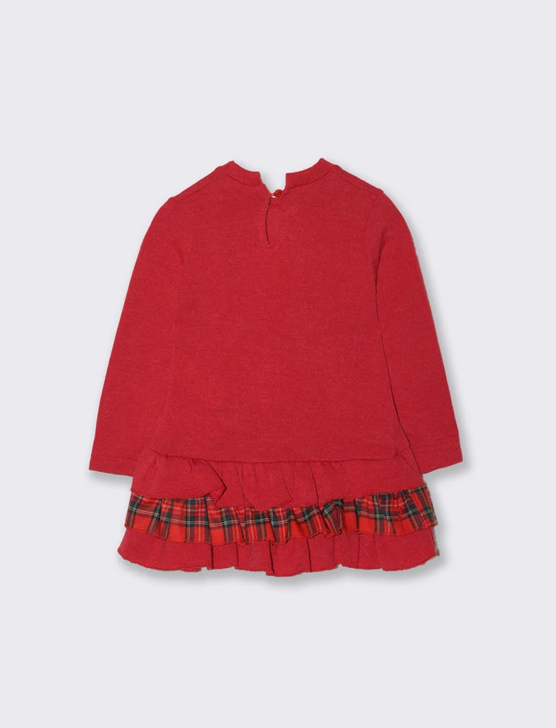 Abito tessuto caldo e inserti tartan - Fantasia