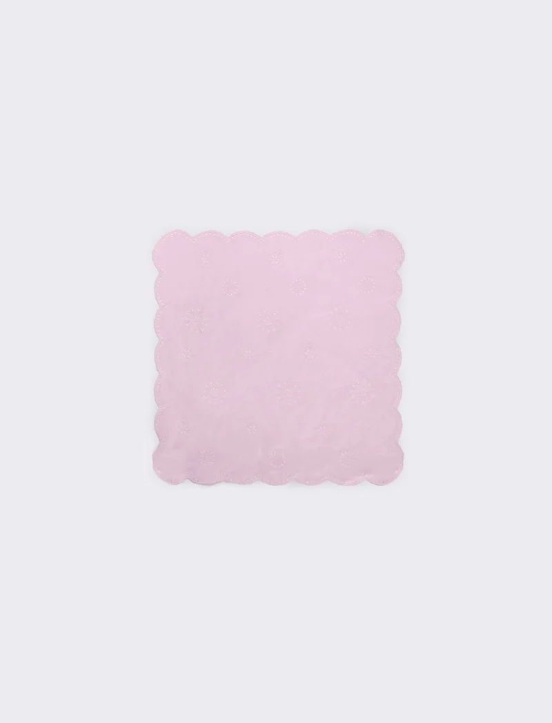 Foulard bambina con pizzo sangallo - Rosa