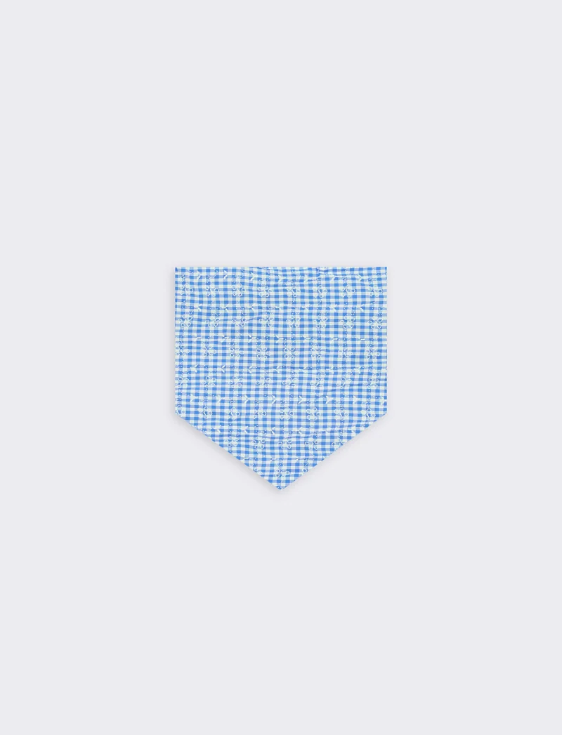 Foulard triangolino vichy elegante e chic - Celeste