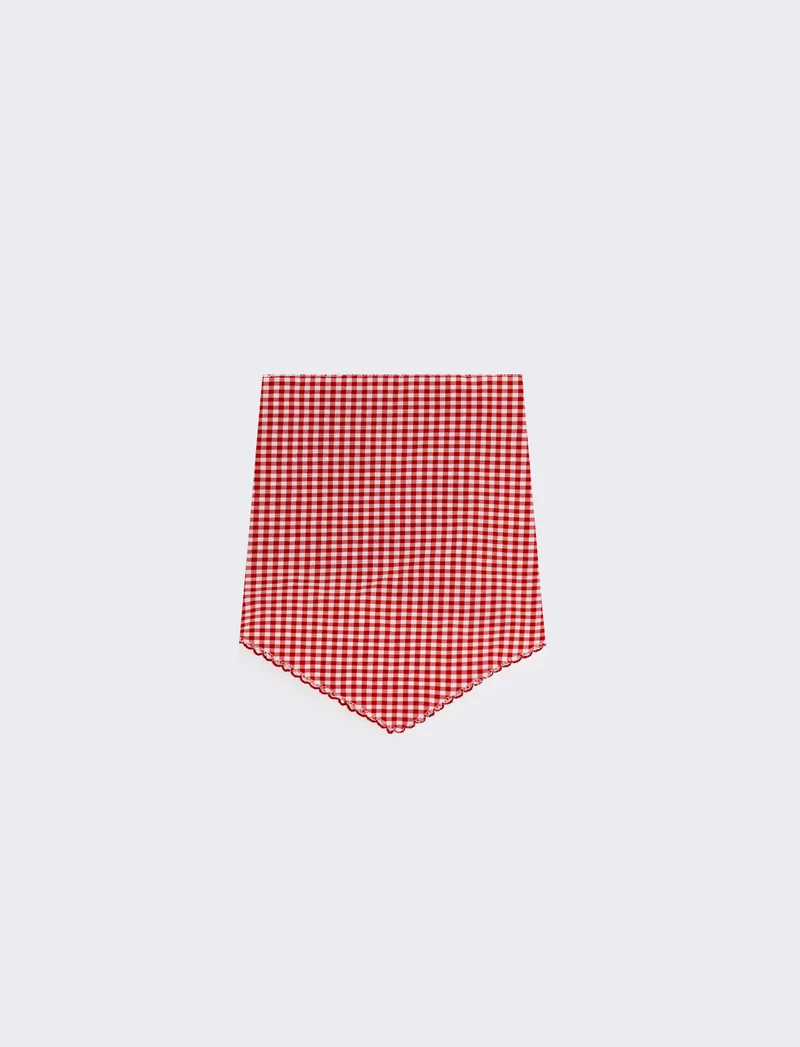 Foulard triangolino vichy elegante e chic - Rosso