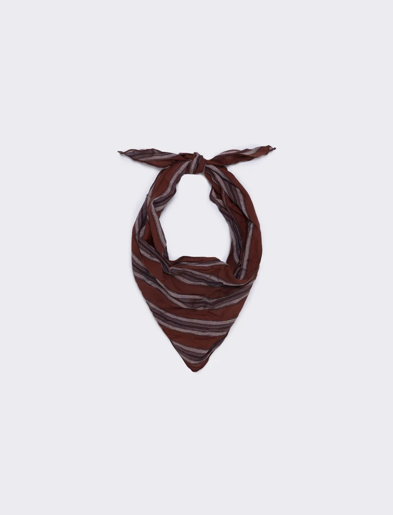 Foulard triangolino righe e quadri eleganti - Arancio