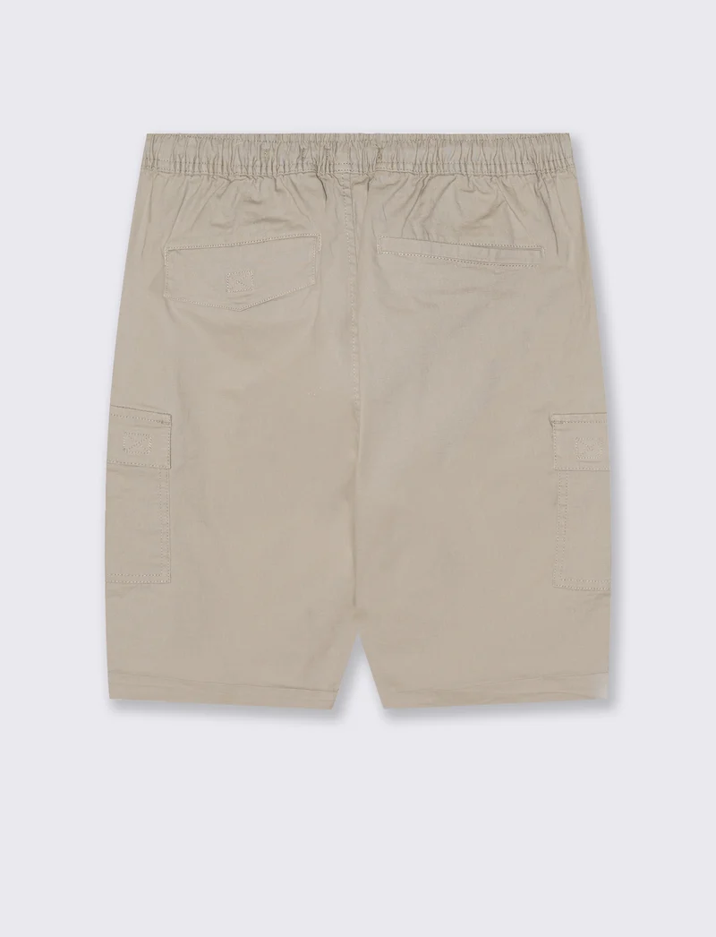 Bermuda Jogger Cargo Fit in Cotone Stretch - Beige