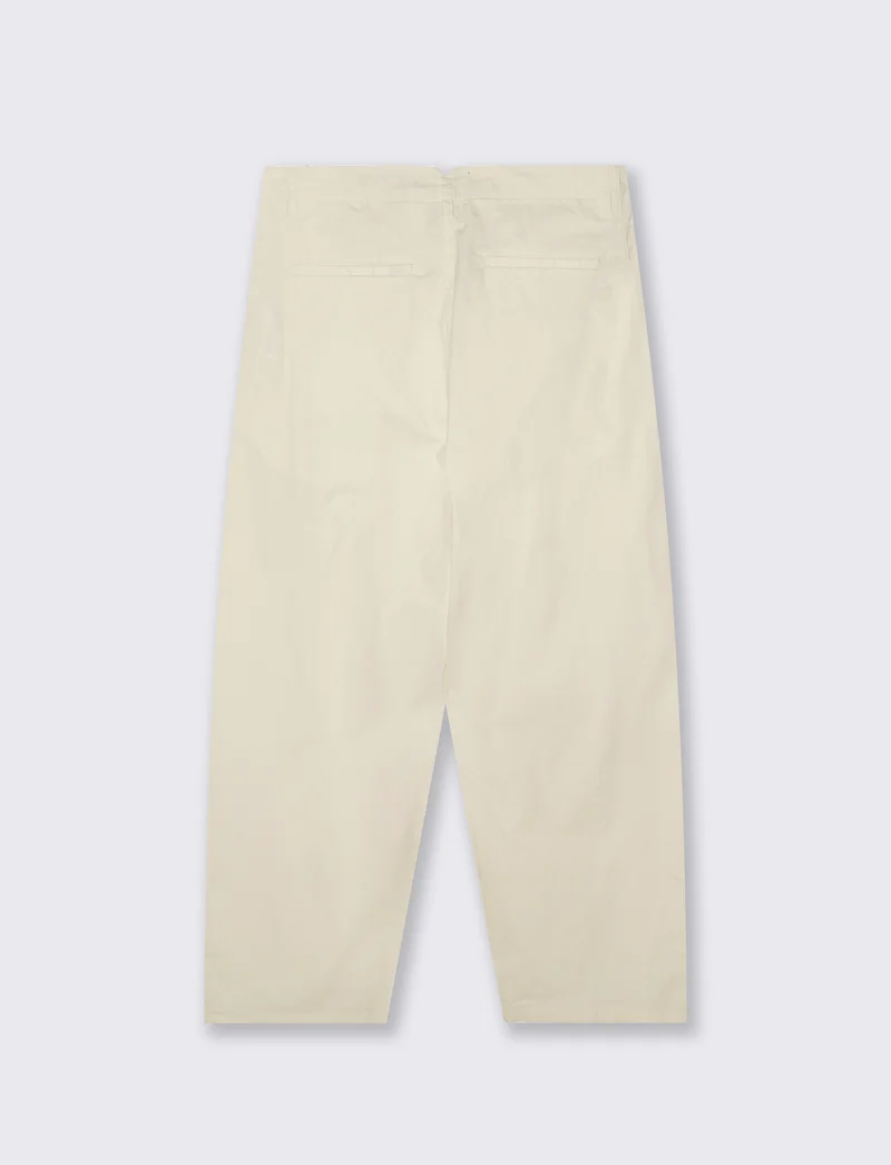 Pantaloni Chino Wide Leg in Popelin - Beige ecru