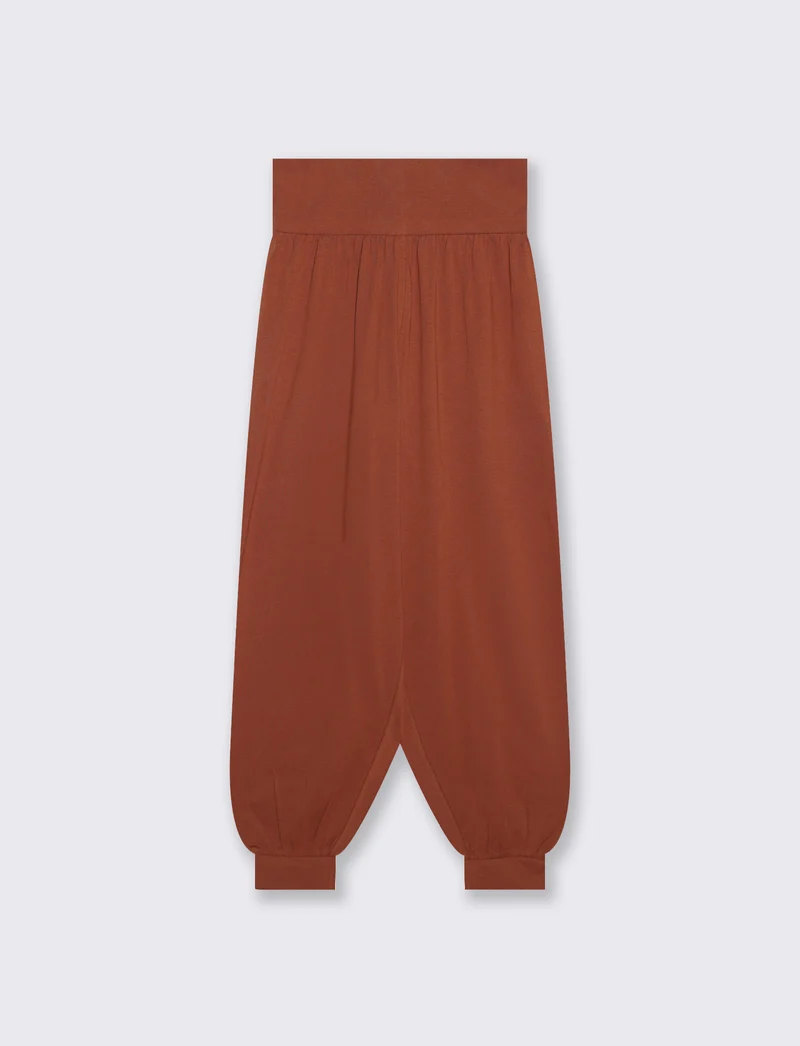 Pantalone Odalisca in Cotone con Cintura - Cognac