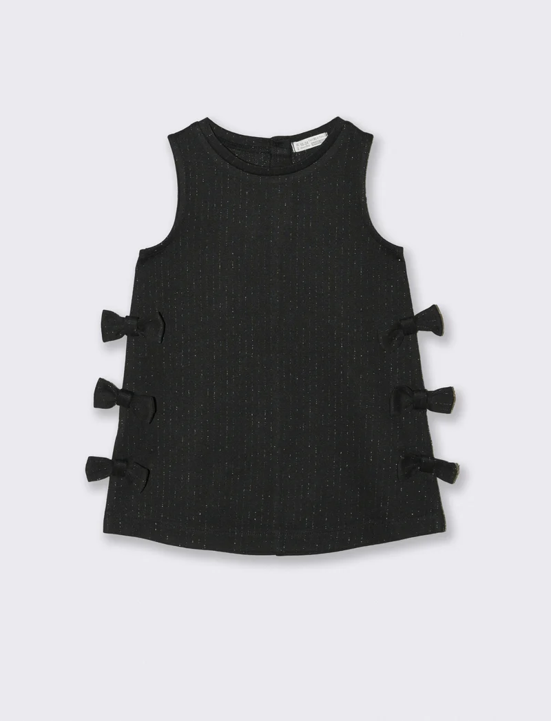 Abito elegante con fiocchetti - Nero