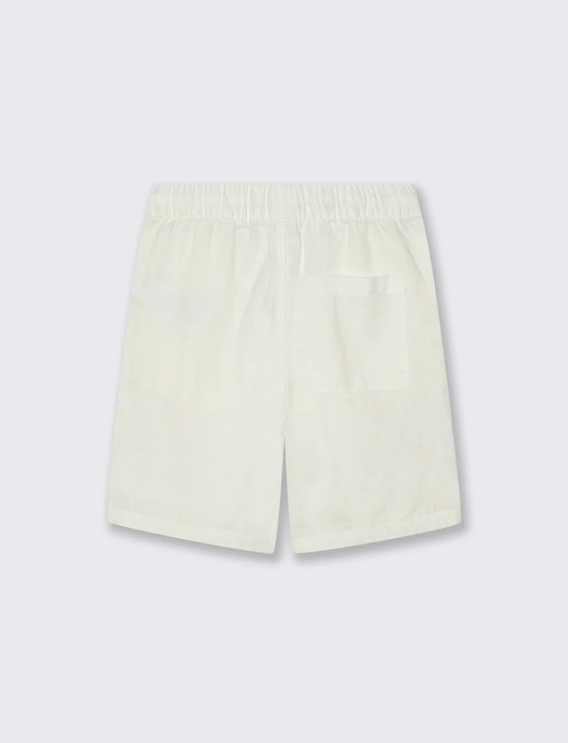 Bermuda in misto lino - Crema