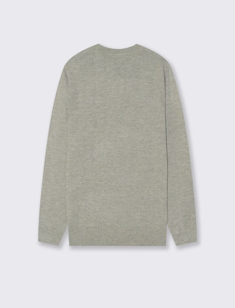 MAGLIA BASIC IN FILATO EFFETTO LANA - Verde salvia