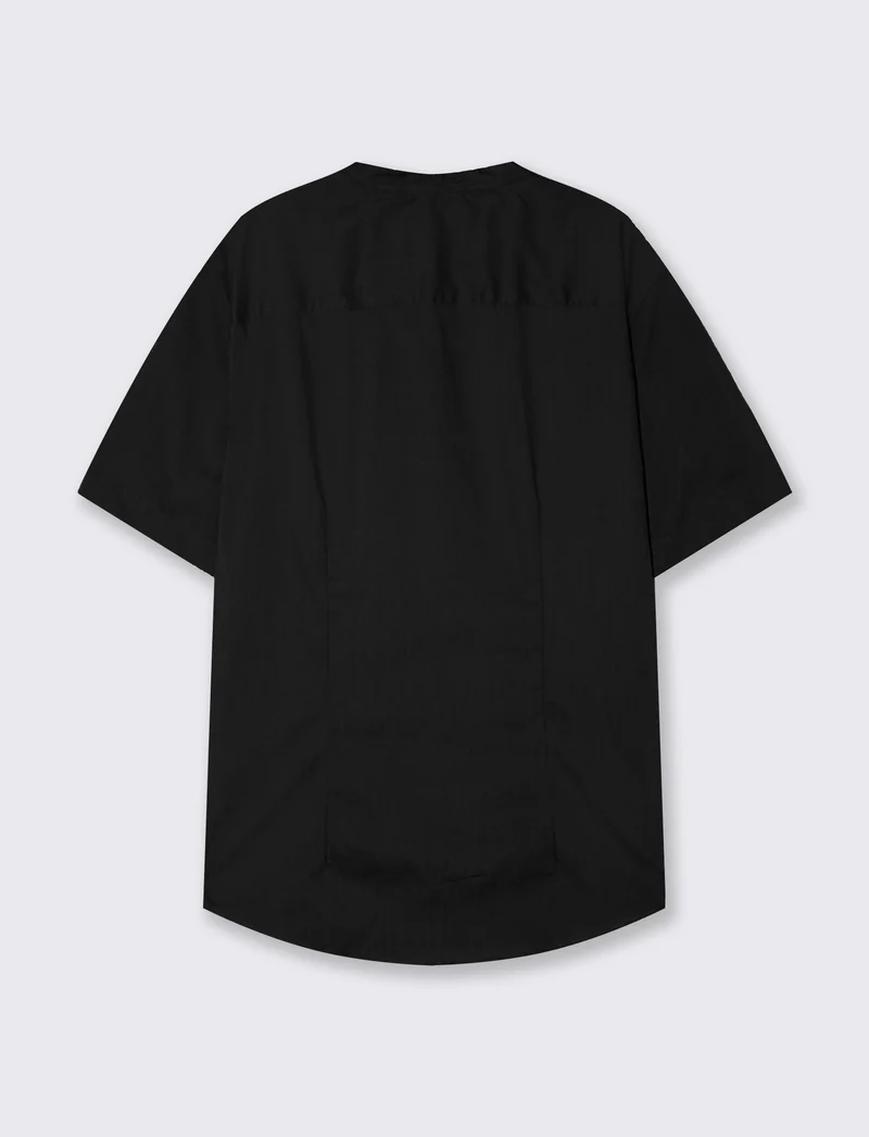 Camicia Regular Fit Easy Iron Collo Coreano - Nero