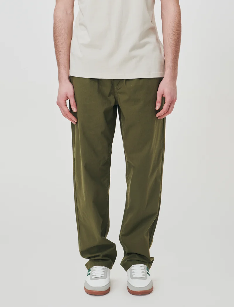 Pantaloni jogger in cotone con tasche - Verde oliva