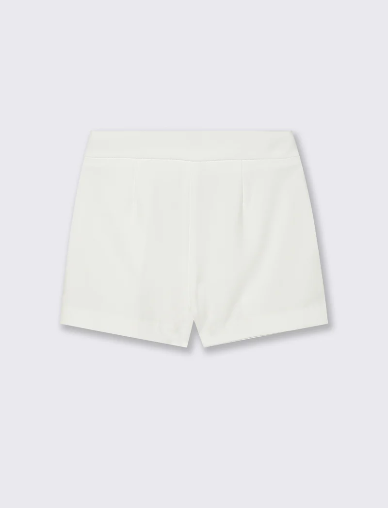 Short elegante con bottoni gioiello - Bianco latte