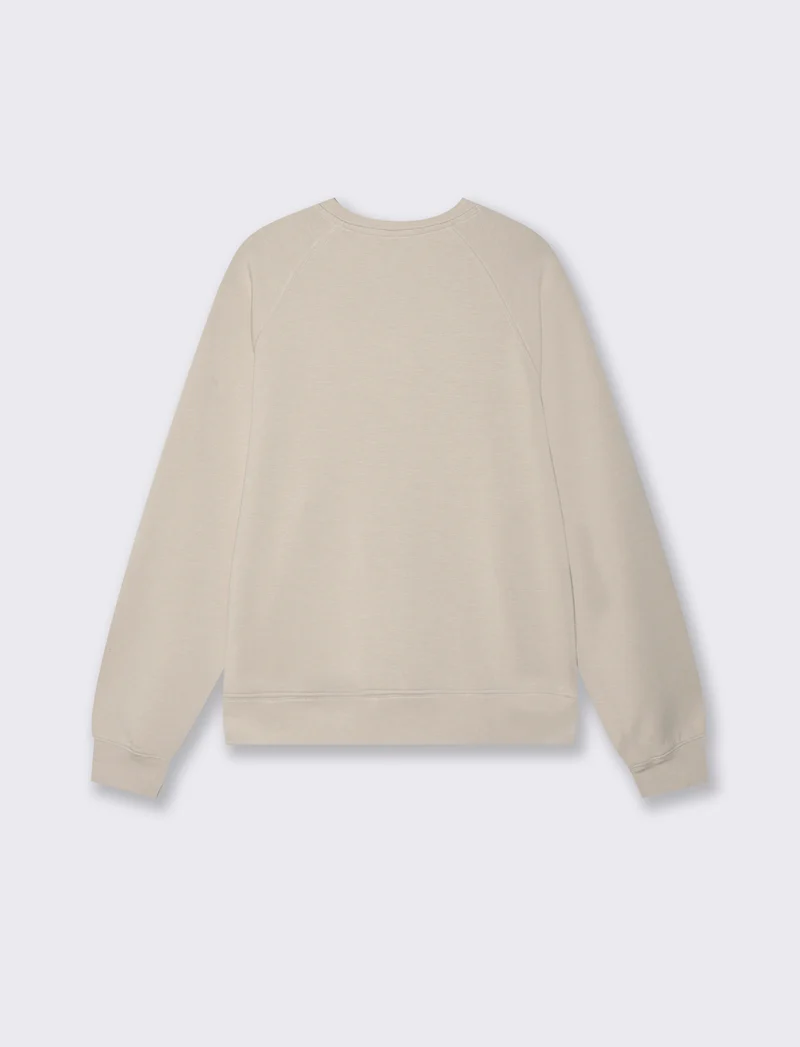 Felpa basica manica lunga in scuba - Beige grano