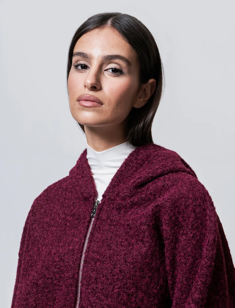 Cappotto con zip oversize - Bordeaux