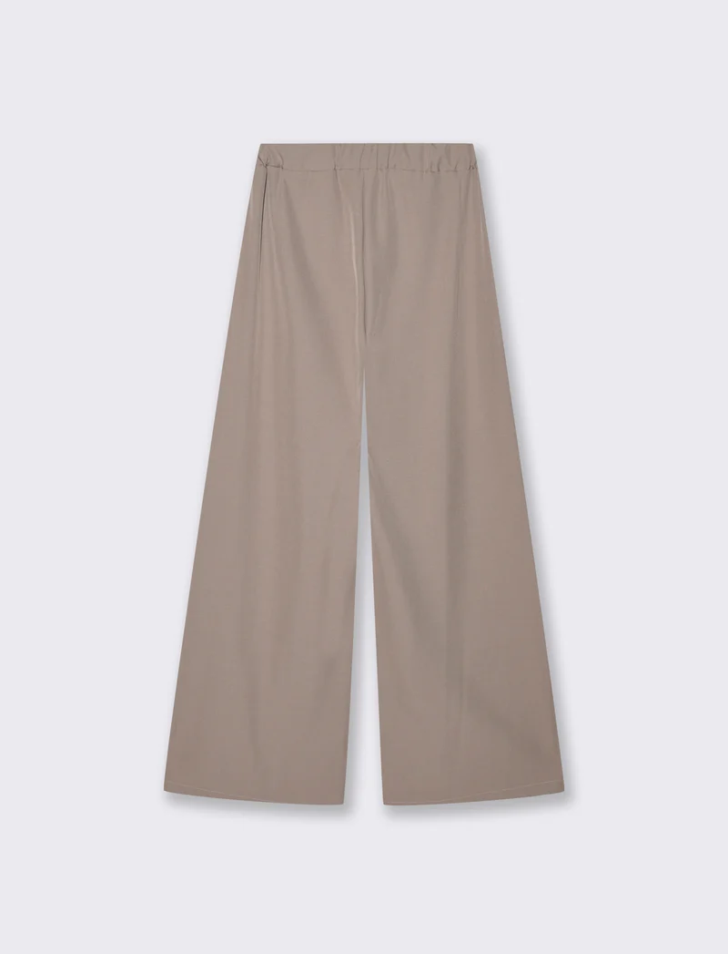 Pantalone palazzo con pinces - Beige