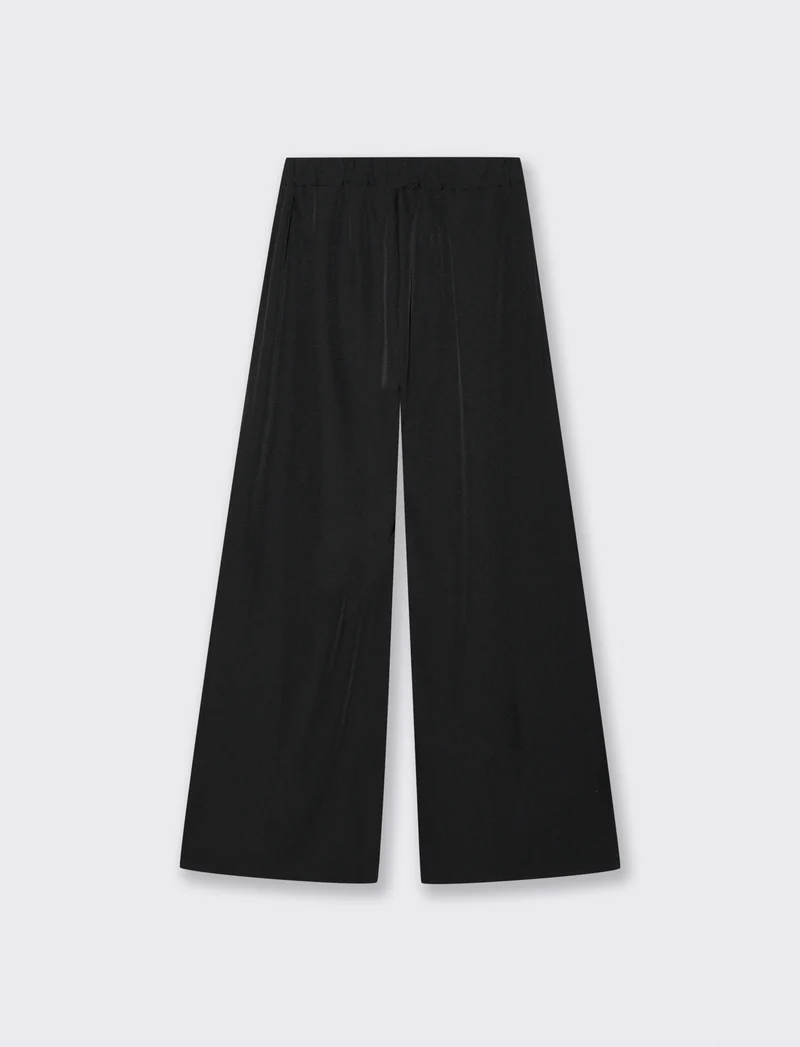 Pantalone palazzo con pinces - Nero