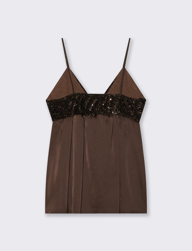 Top in paillettes e georgette - Moro
