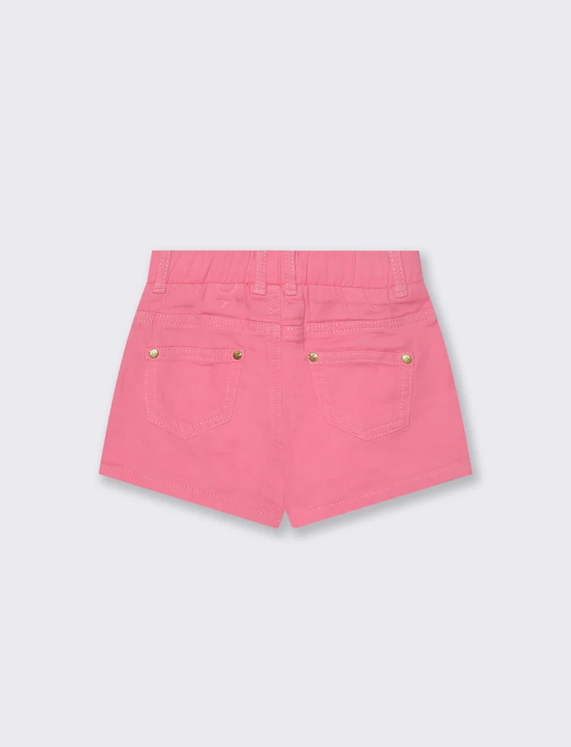 Shorts in twill con tasche e vita regolabile - Rosa big bubble