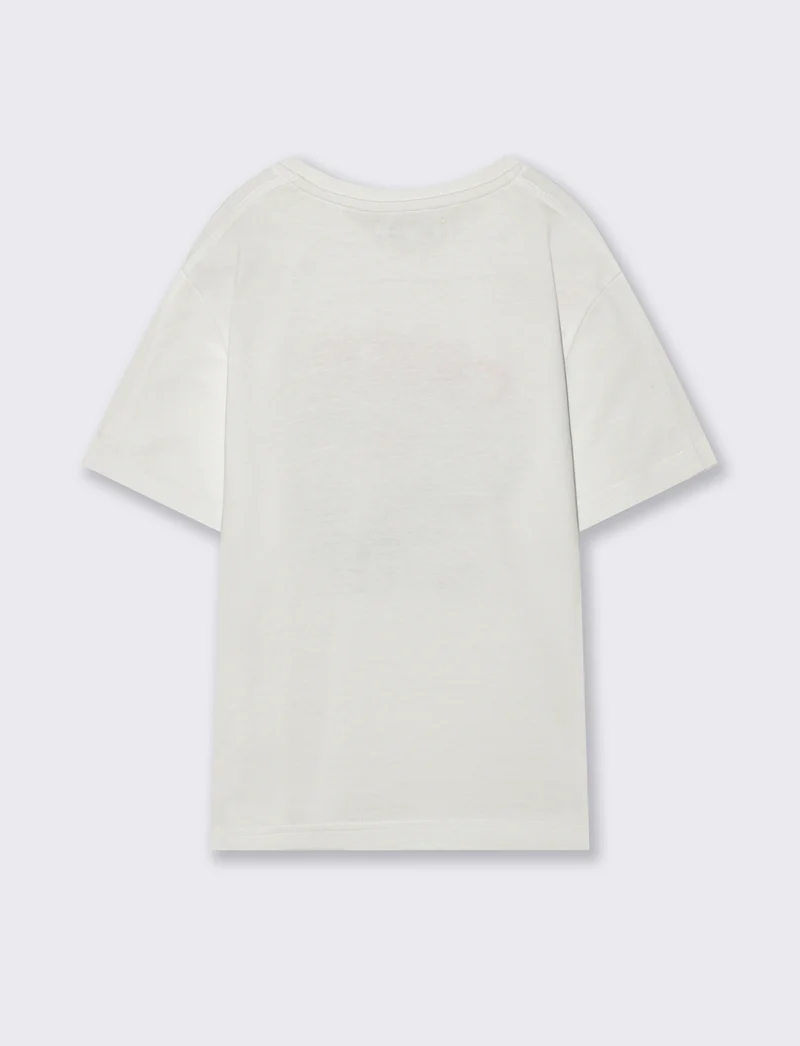 T-shirt fotografica in cotone estivo - Bianco